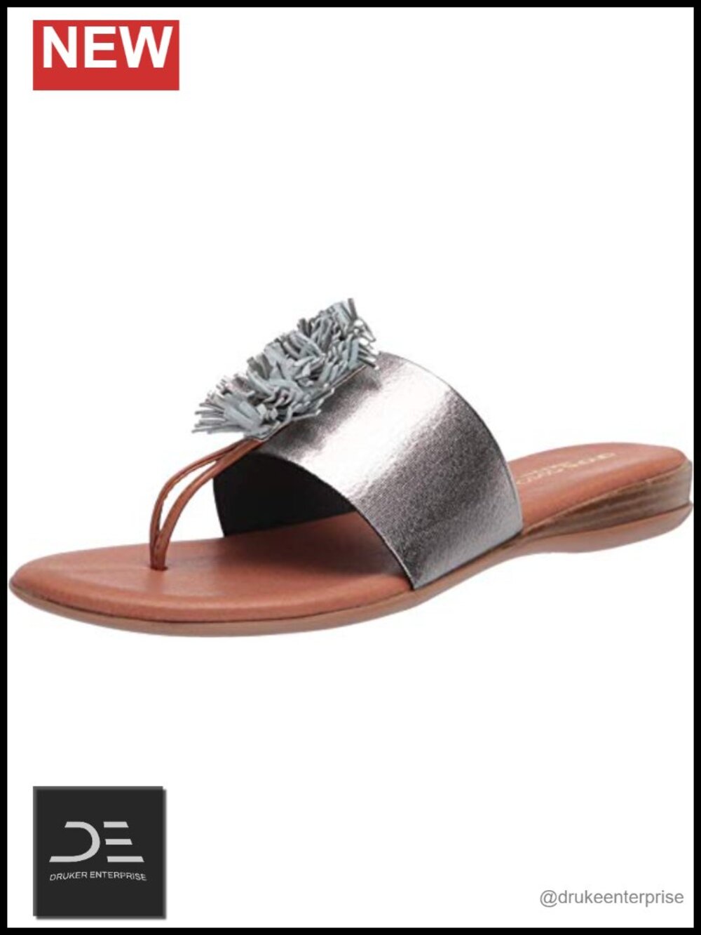 Andre Assous Women's Novalee Fringe Slide Sandals Leather